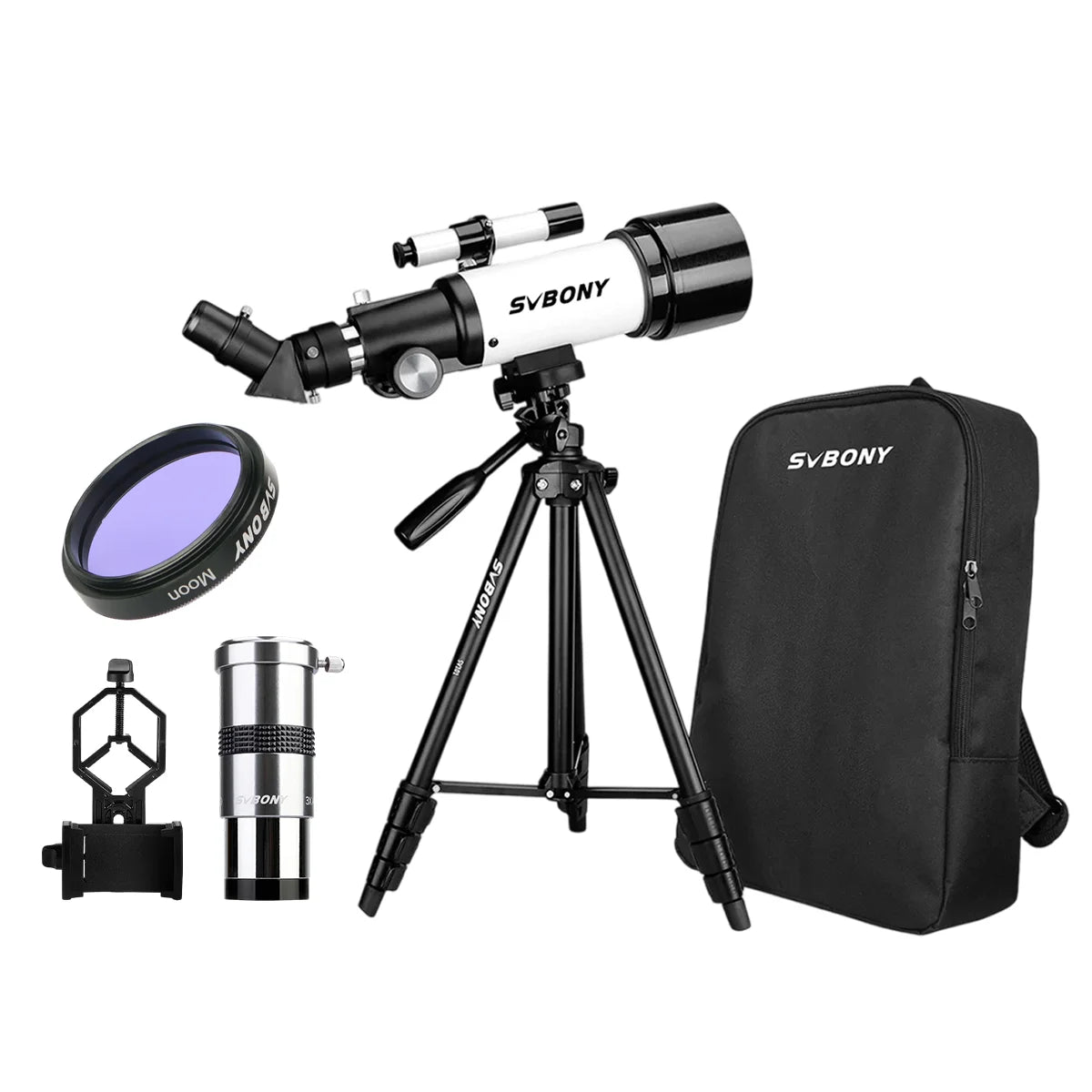 تلسكوب فلكي Svbony SV501P 60/70mm، لمراقبة الكواكب والقمر، هدية للأطفال والمبتدئين والطلاب