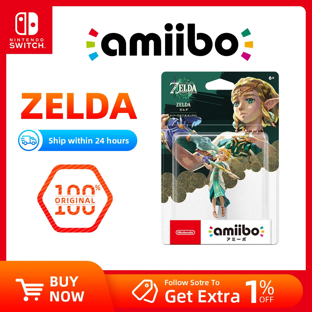 Nintendo Amiibo Figure - The Legend of Zelda: Tears of the Kingdom - Zelda - for Nintendo Switch Console Game Interaction Model