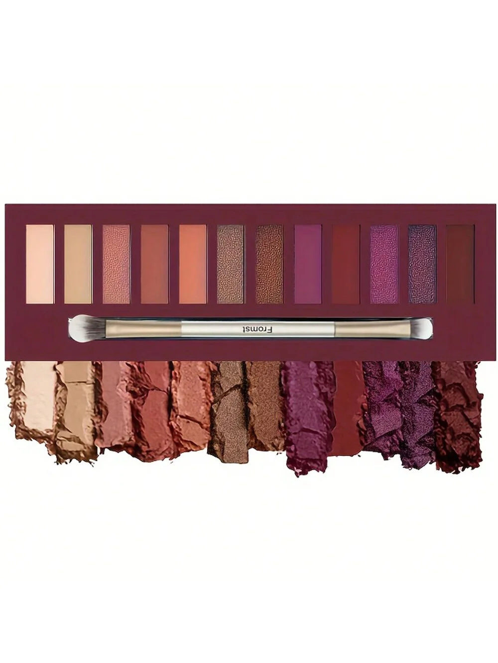 12-color eyeshadow palette, mirror packaging, pearlescent shimmer, stage makeup effect, long-lasting, easy to apply, waterproof