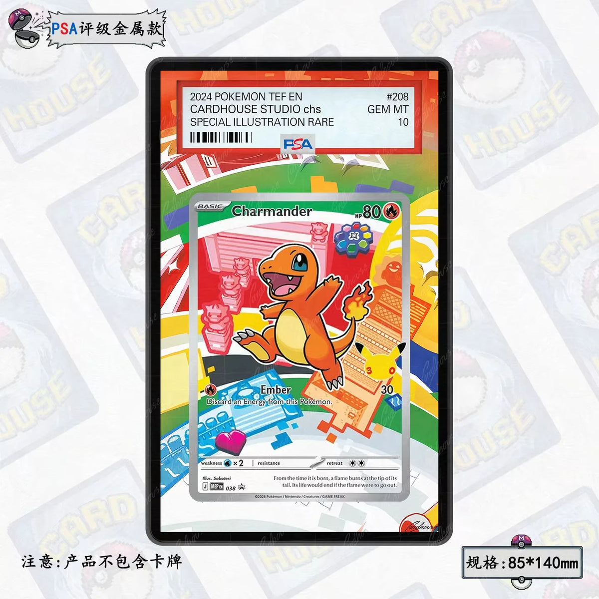 Pkm 30Th Anniversary Collection Card Storage Box Display Rack Acrylic Psa Display Case for Mega Dragalge Floette Xerneas Tcg