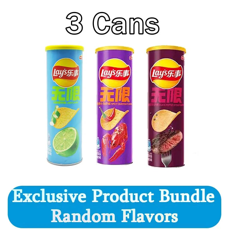 Lay's Potato Chips 3.18oz(90g)*3 bottles Leisure TV series satisfy cravings, office puffed snacks