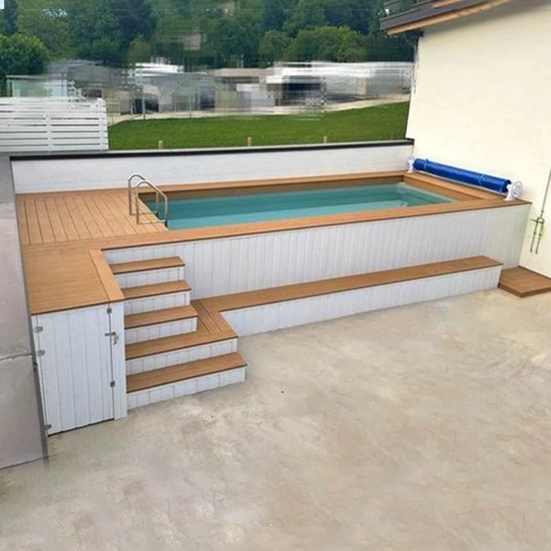 Affordable Container Swimming Pool Prefab Modular Container Swimming Pool Premium Wpc Wooden Outdoor Above Ground Pool