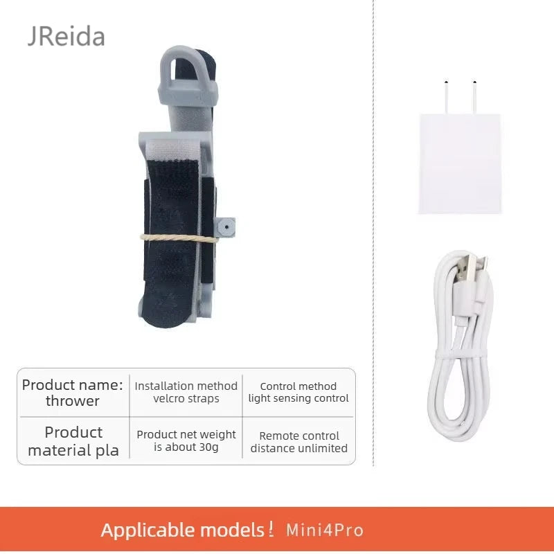 Universal drone air drop system, compatible with DJI Air3/2S/Mini4/Mavic 3 Pro, for dropping payloads.