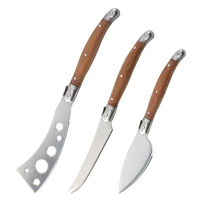 4Pcs Cheese Cleaver & Cheese Slicer Set, Pronged Serving Knives for Home Party Food Preparation