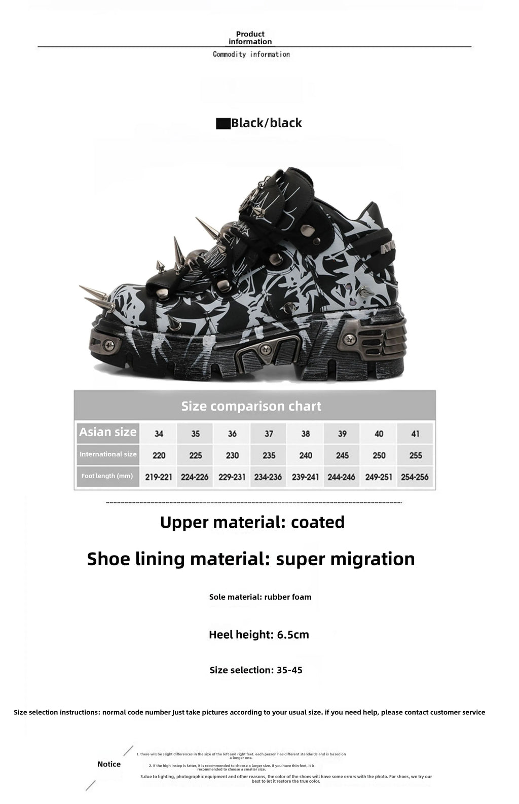 2026 New Original Design Graffiti Platform Men's and Women's Dark Rivets Rock Punk Heightening Muffin Casual Dad Shoes