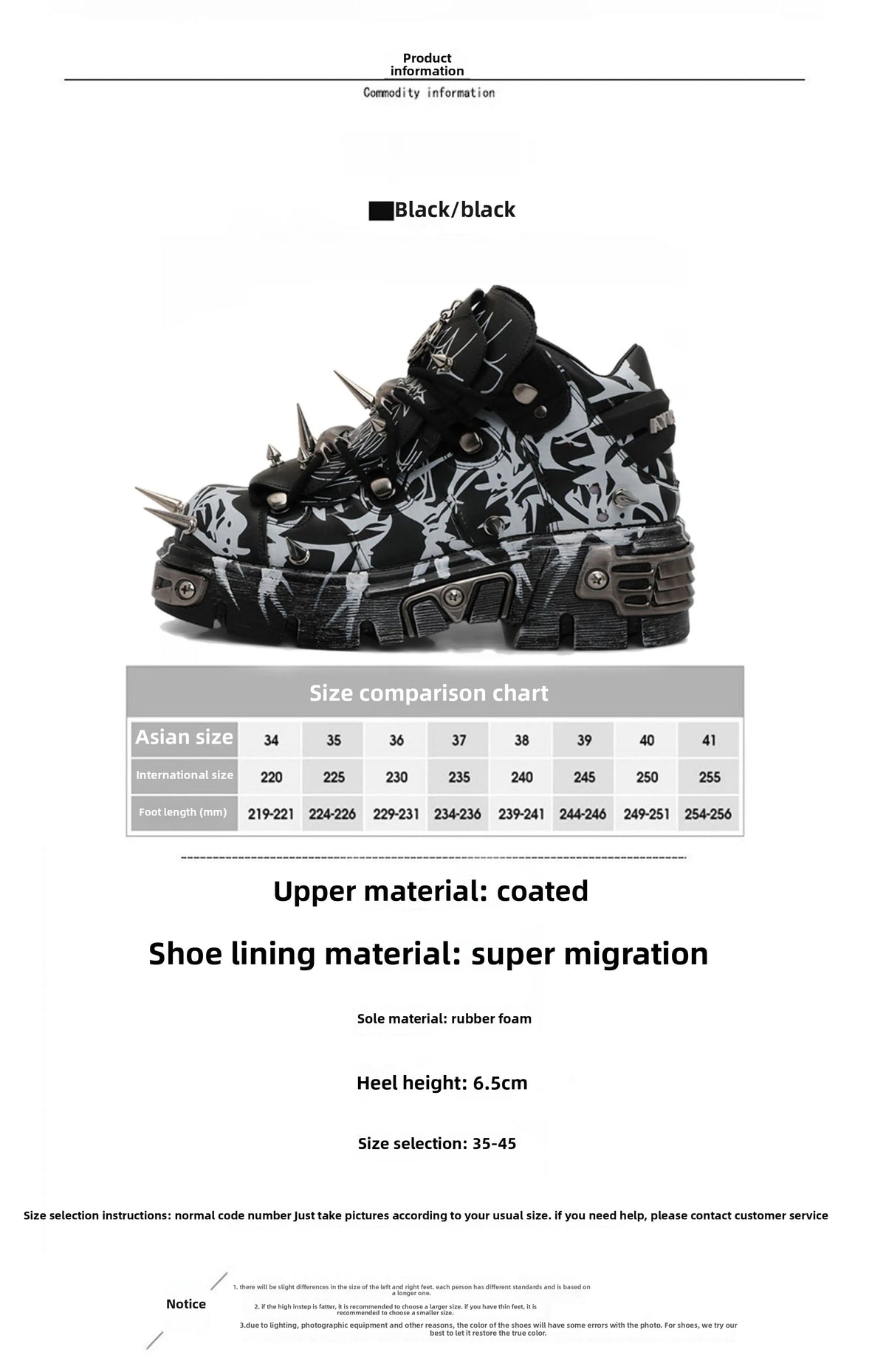 2026 New Original Design Graffiti Platform Men's and Women's Dark Rivets Rock Punk Heightening Muffin Casual Dad Shoes