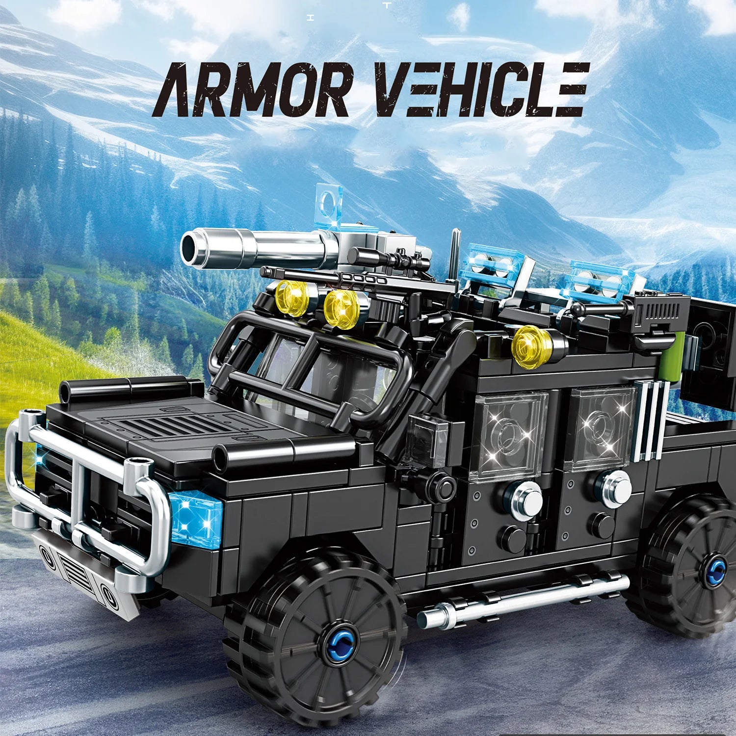 Building Blocks Set, Helicopter & Armored Vehicle Model Kit, DIY Vehicle Construction Toy, Helicopter Toy, Car Toy