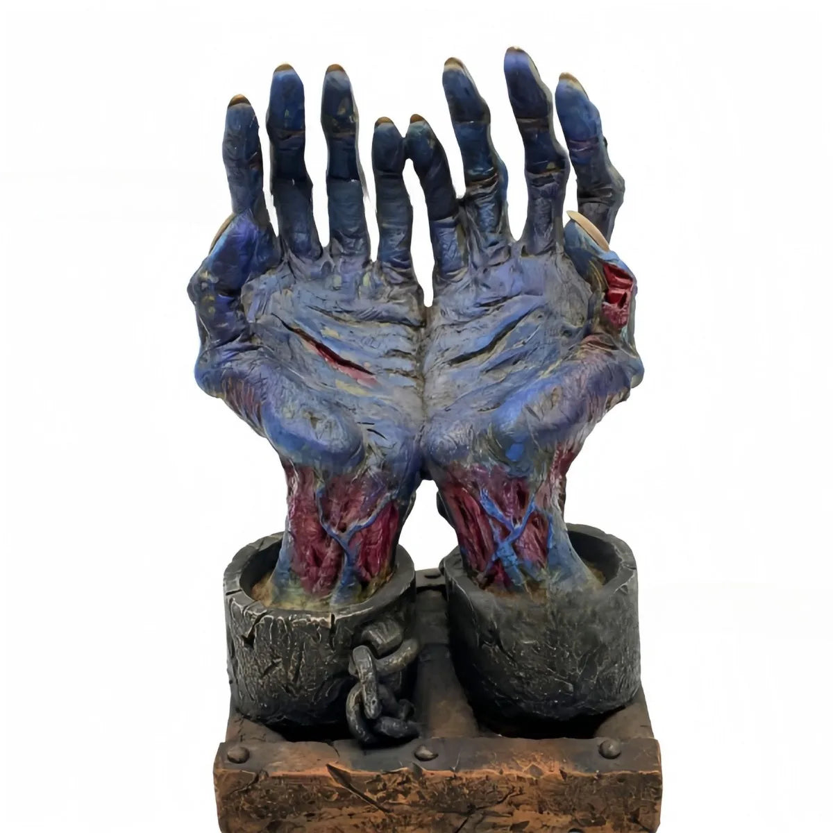 Zombie Hand Statue Bookshelf Figurine Halloween Zombie Sculpture Phone Holder Home Desk Decor Party Haunted House DIY Decoration