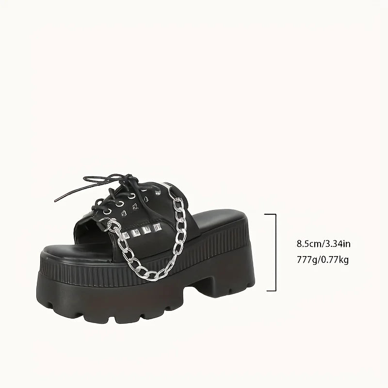 Gothic Platform Sandals - One-pedal Platform Sandals, Must-have Fashion Shoes for Concerts and Parties, Smooth Buckle Design