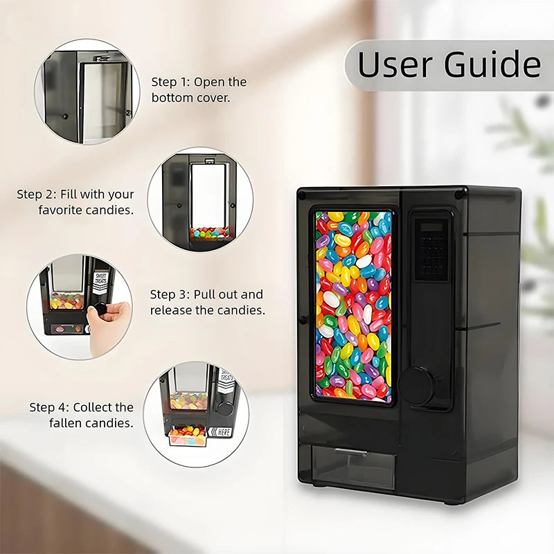 Cute Candy Vending Machine for Desk, Dispense Mini Candies Manually, The Ideal Christmas&Birthday Gift