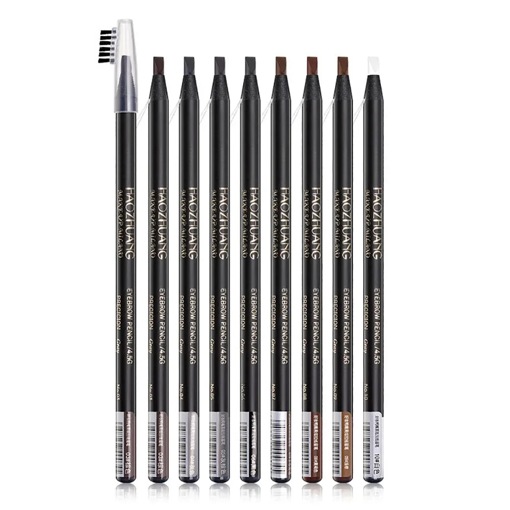 6/12PCS Eyebrow Pencil Hard Core Wholesale Makeup Pull Line Haozhuang Brand Permanent Peel off White Black Waterproof Natural