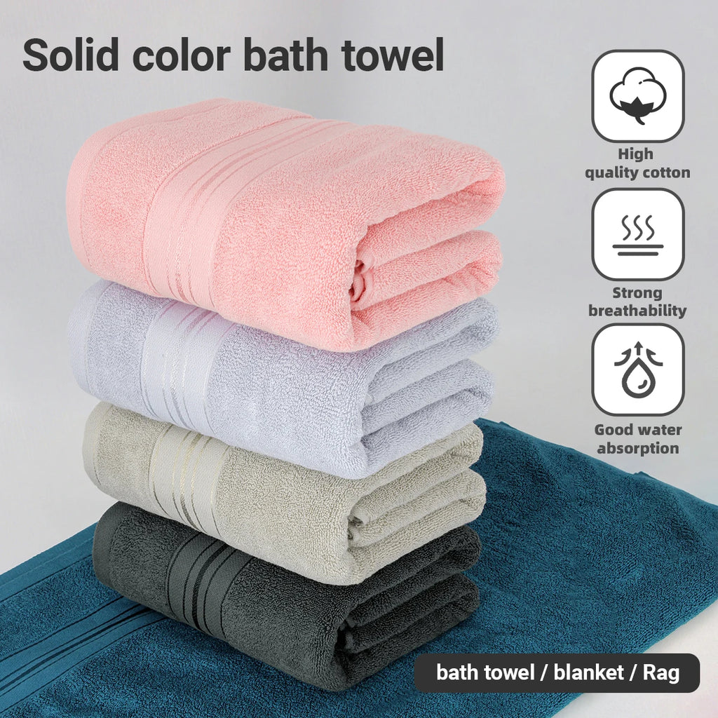 4-Piece Luxury Pure Cotton Bath Towel Set, 1 Bath Towel + 1 Face Towel + 2 Washcloths, Soft and Comfortable, Highly Absorbent, 100% Cotton Towels, Bathroom Decoration Accessories, Daily Use Towels