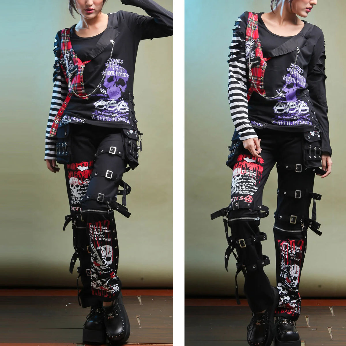 Y2k Jeans Pants Men Men's Jeans Punk Retro Skull Pattern Skeleton Gothic kill Matt Rock Printing Graffiti Straight Pants Neutral