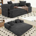 Convertible Coarser Corduroy Sleeper Sofa Bed with Cylindrical Pillow, Folding Mattress Couch with Fixed-Shape, Customized