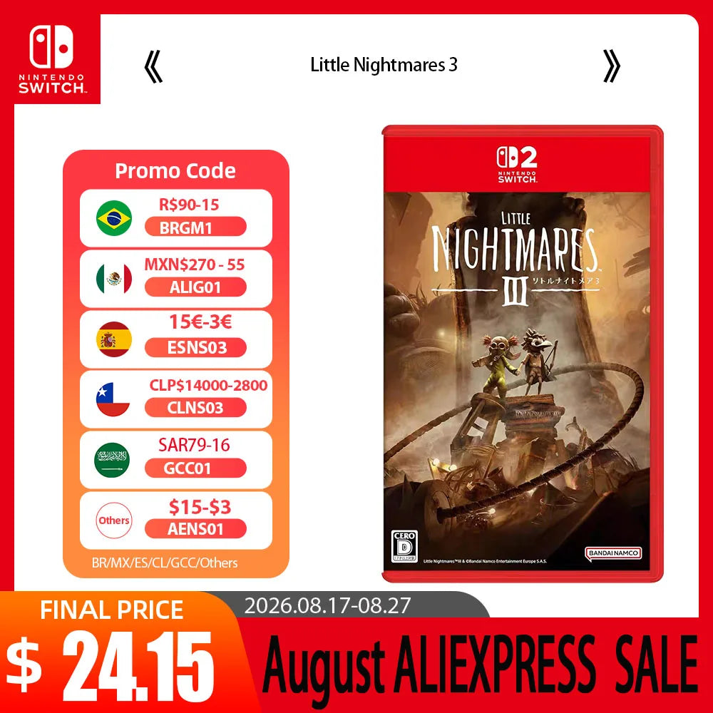 Nintendo Switch Game Deals - Little Nightmares 3 - Original Physical Game Card for NS1/NS2