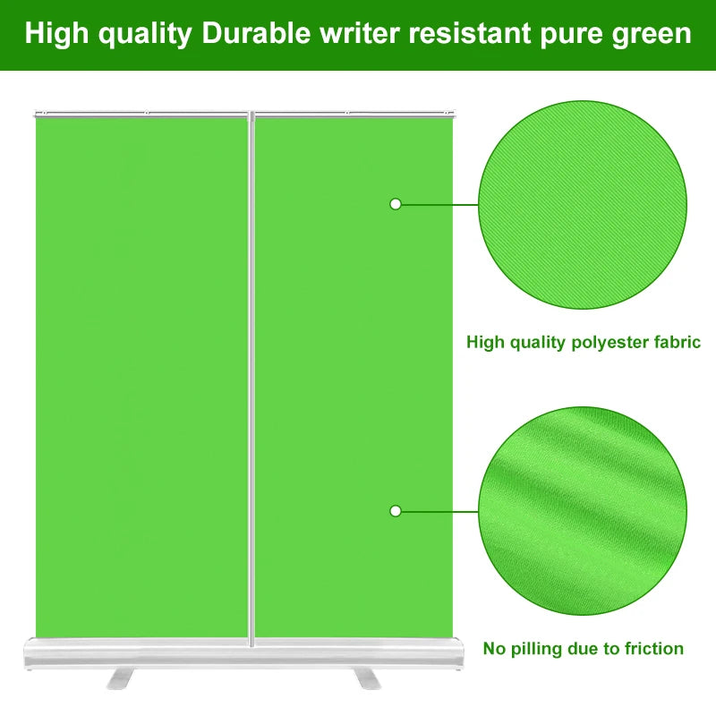 Green Screen,Portable Pull Up Wrinkle Resistant Polyester Green Background Screen, Chroma Key Green Panel For Video Live Game