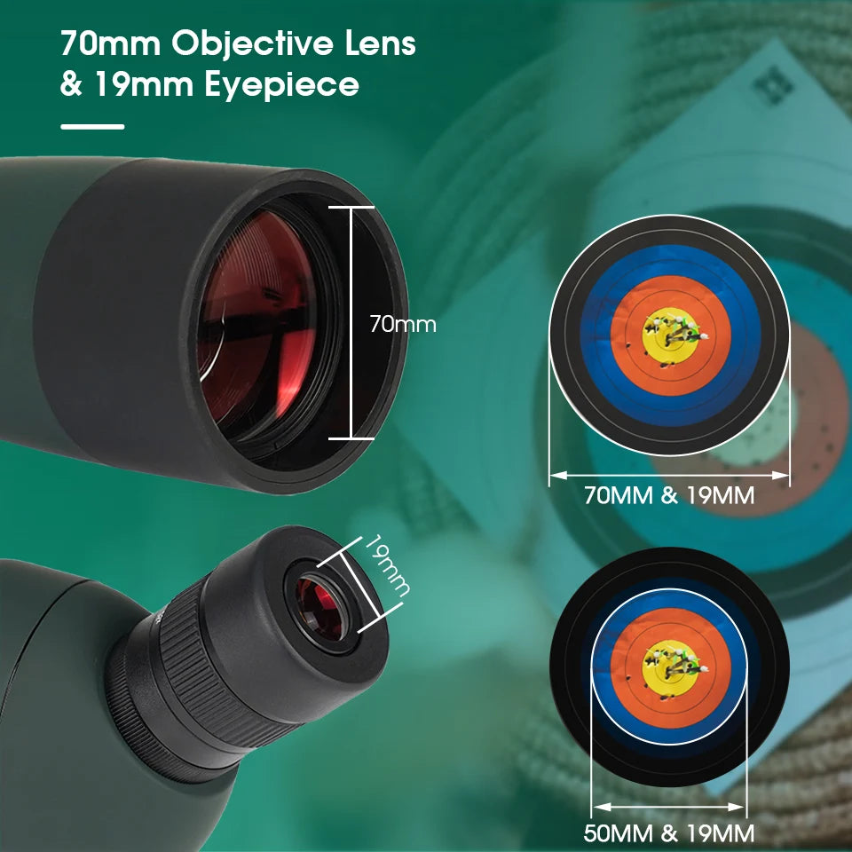 Svbony SV28plus 50/60/70mm Spotting Scope Powerful Zoom Telescope Long Range PORRO Prism Suit Archery Target Shooting Camping