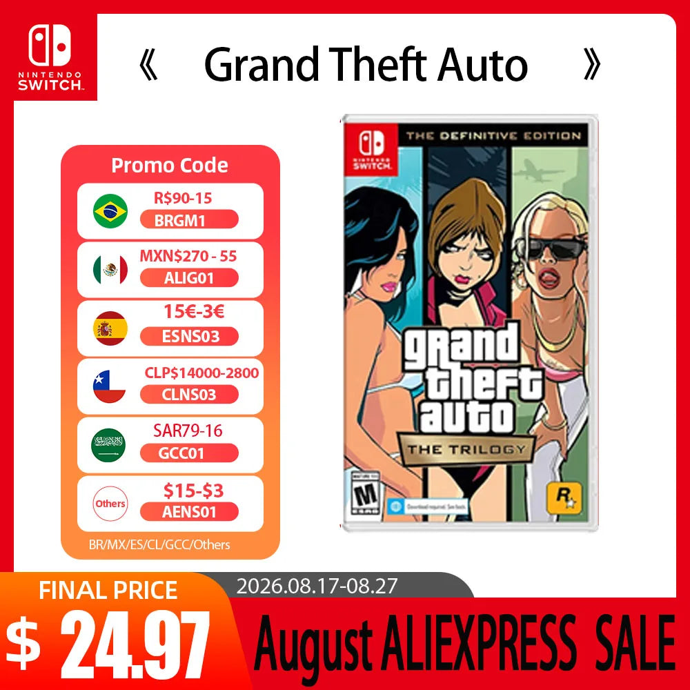 Original Grand Theft Auto The Trilogy The Definitive Edition - Nintendo Switch Game Deals  Physical Game Card