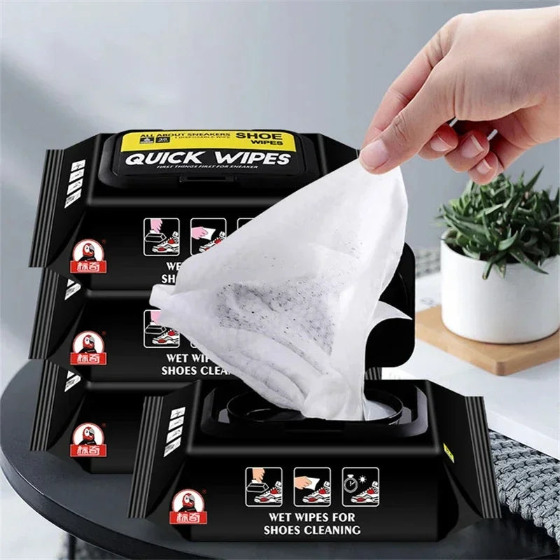 12/30/80pcs Disposable Shoe Wipes Portable Shoe Cleaners Travel Sneaker Wet Wipes Quick Cleaning White Shoes Artifact Polishing