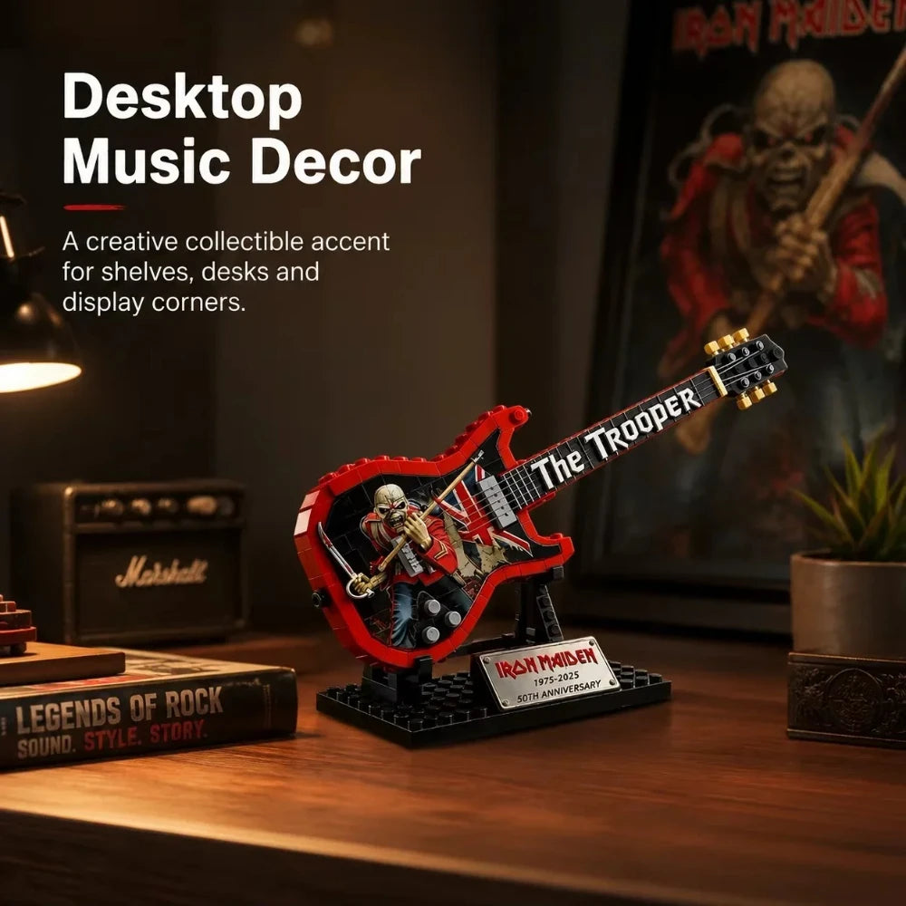 Guitar Building Blocks Assembly Kit Intellectual Brain Teaser Toy Home Display Decorative Item Perfect Birthday Present