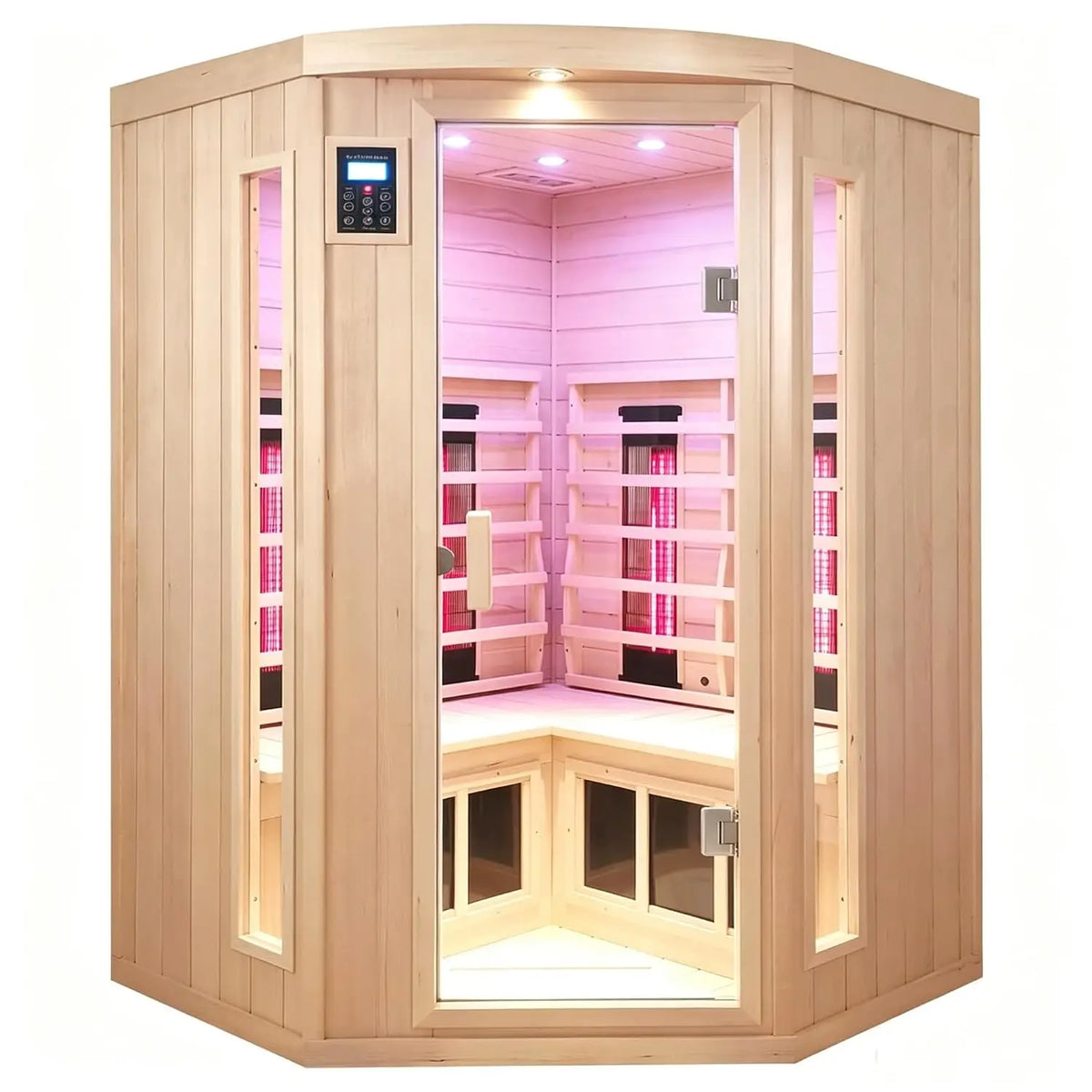 Ceramic Infrared Sauna 2-3 Person Home Hemlock Wood, Custom