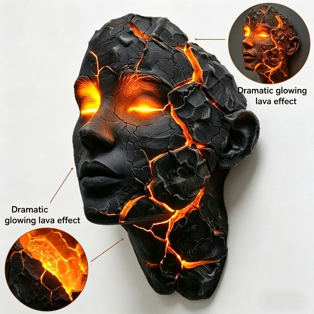 Cracked Soul Wall Lights Shattered Soul Wall Lamps Creative Figurine Luminous Resin Ornaments Sculpture Home Decorations