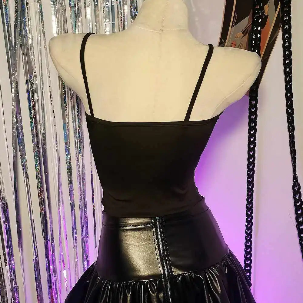Women's Y2K Gothic Cross Crop Top Emo Grunge Punk Tank Egirl 90s Sexy Goth ALT T-Shirt for Rave Festival Alternative Clothing