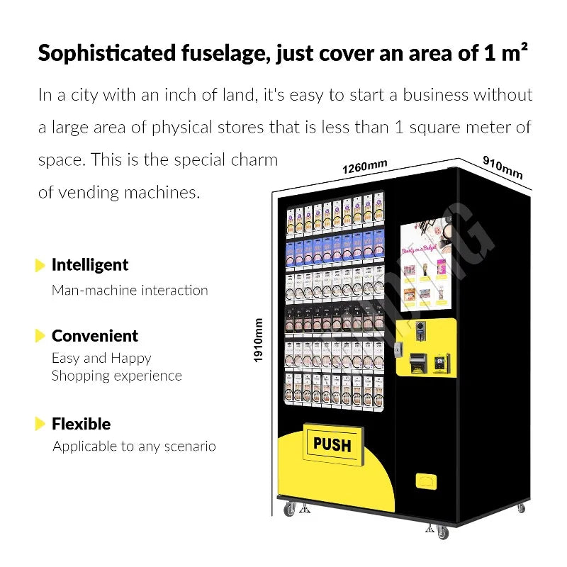 Hair and Eyelash Vending Machine With Credit Card Reader Selling Beauty Products and Cosmetics Sample Vending Machine