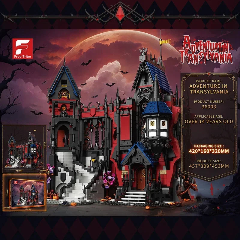 3540PCS Vampire Castle Building Blcoks Gothic Horror Castle Model Bricks Desktop Ornaments Kids Educational DIY Toy Holiday Gift