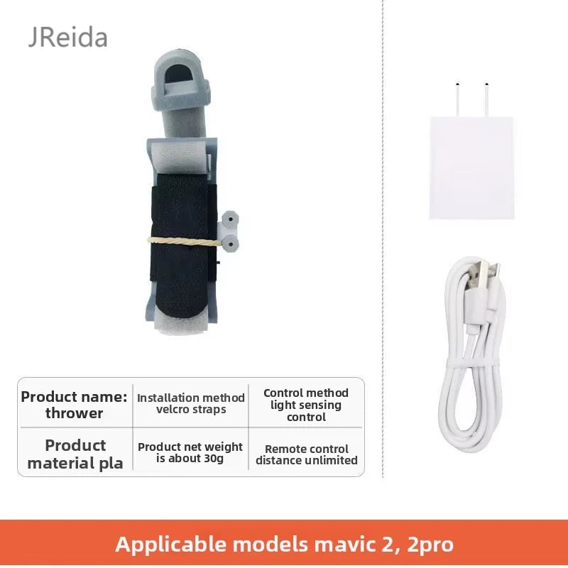 Universal drone air drop system, compatible with DJI Air3/2S/Mini4/Mavic 3 Pro, for dropping payloads.