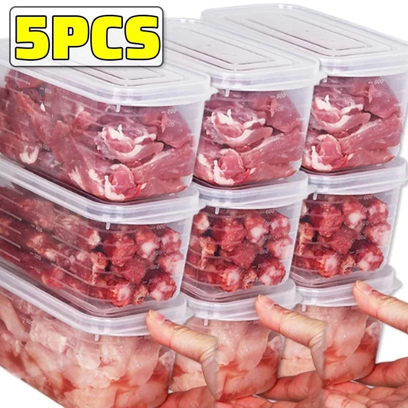 1/3/5pcs Refrigerator Storage Box Fridge Organizer Fresh Vegetable Fruit Storage Container Food Crisper Box Kitchen Organizer