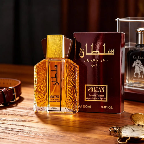 100ml Sultan Arabian Oriental Men Eau de Toilette, Long Lasting Floral Woody Cologne, Ylang Ylang Neroli Bergamot, Iris Rose Sandalwood Vanilla Scent, Luxury Middle Eastern Fragrance for Daily Dating Party Gift