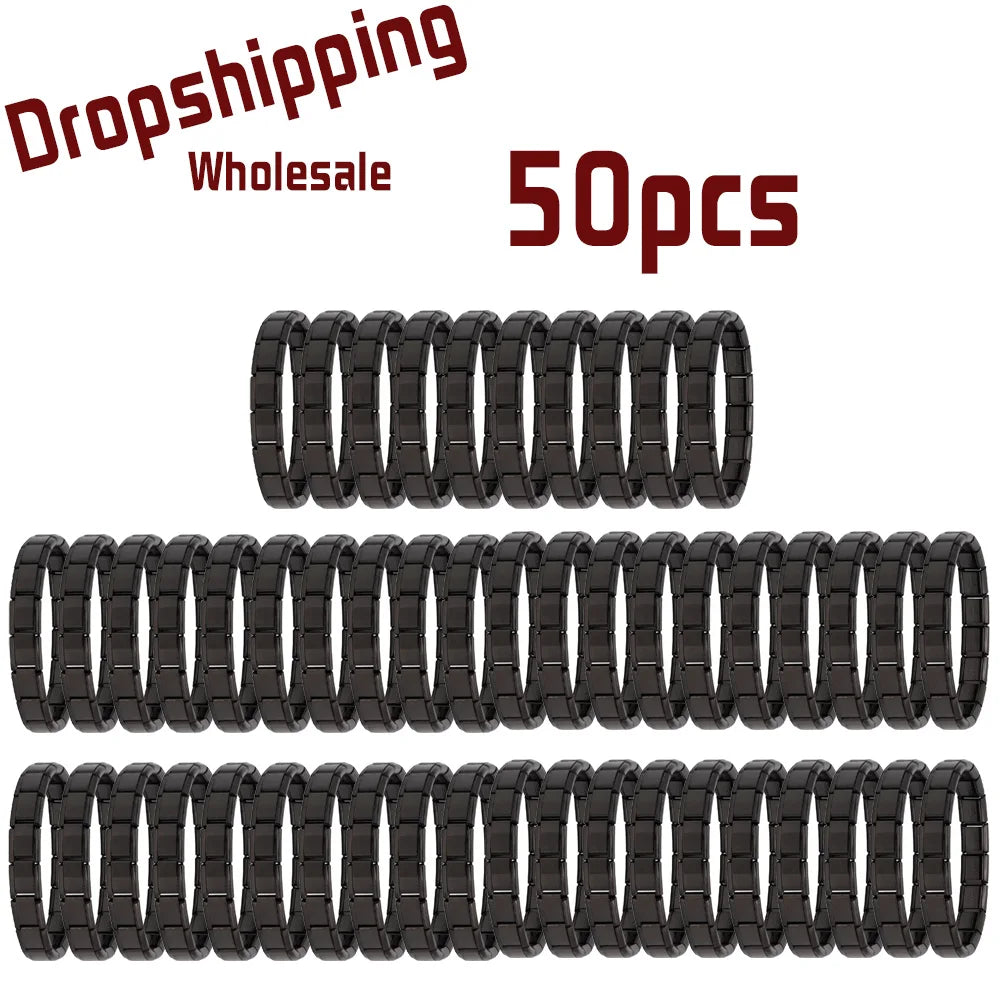 50pcs Italian Charm Stainless Steel 9mm Colorful Style Elastic Bracelet for Woman Men DIY Making GIft Dropshipping Wholesale