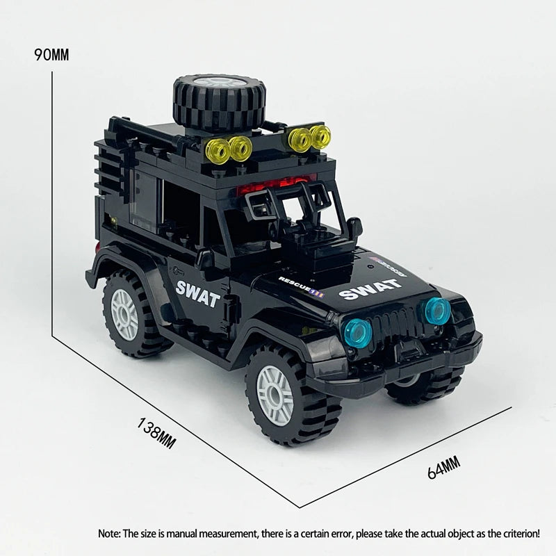 Militarys Riot Truck Helicopter Camouflage Commando Wranglers Car Off Roader Building Blocks Classic Model Sets Bricks Kids Kits