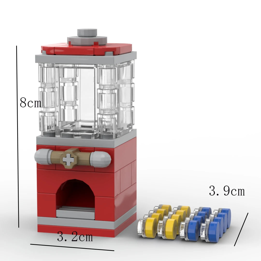 City Series MOC Scenes Street Vending machine View machine Decoration DIY Building Blocks Education Kids Toys