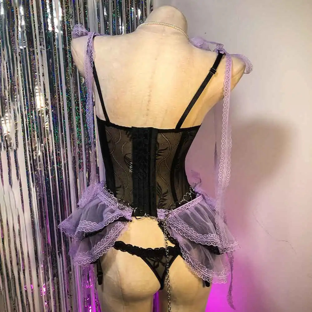 White Gothic Dress for Women Y2K Rave Cyber Punk Rock Star Goth Cross Lace Scene Emo ALT Grunge E-Girls Lolita Ball Gown Clothes