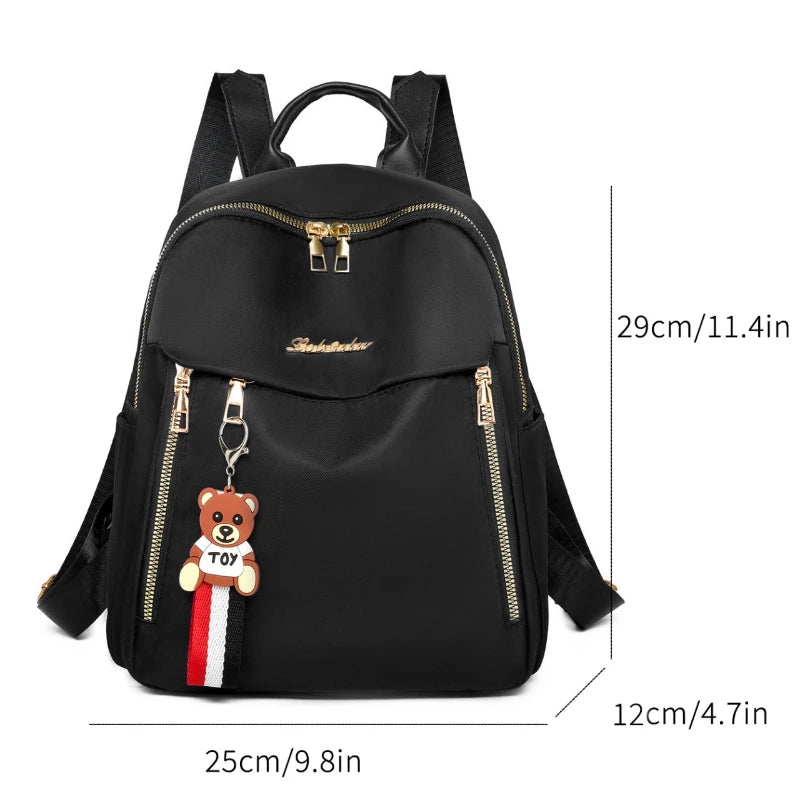 Large Capacity Women Backpacks Simple Black Travel Bag Solid Harajuku Student Schoolbag Casual Woman's Nylon Small Backpack