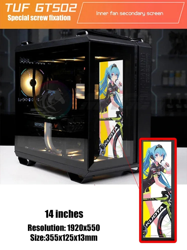 GT502 Case Monitor Screen Solution Panel Size/Themes Customized AIDA64 Gamer Secondary IPS Expand Dsiplay