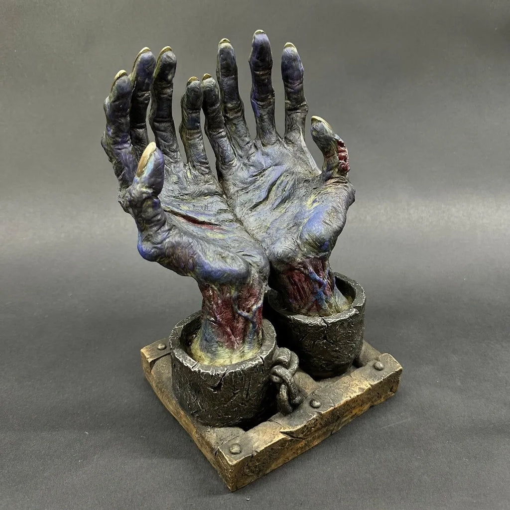 Zombie Hand Statue Bookshelf Figurine Halloween Zombie Sculpture Phone Holder Home Desk Decor Party Haunted House DIY Decoration