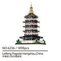 1498 Pcs Leifeng Pagoda MOC Kit, Intricate DIY Architecture Model for Display, Challenging Toy Gift for All Ages