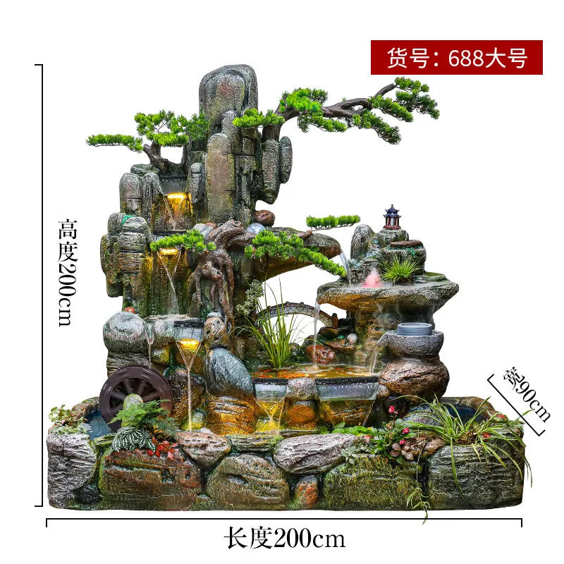Large Scale Creative Waterfall Decoration Friends Rural Home Decor Indoor Ornaments