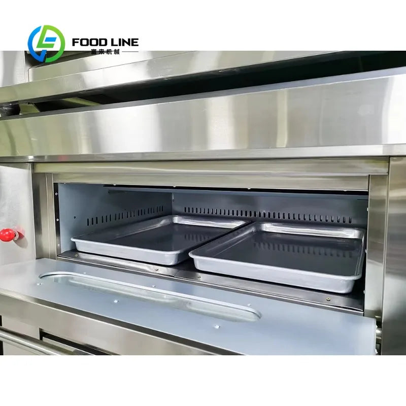 Customized size Restaurant Kitchen Equipment Commercial Stainless Steel Large Capacity Gas Bake Oven 3rd Floor 9 Tray