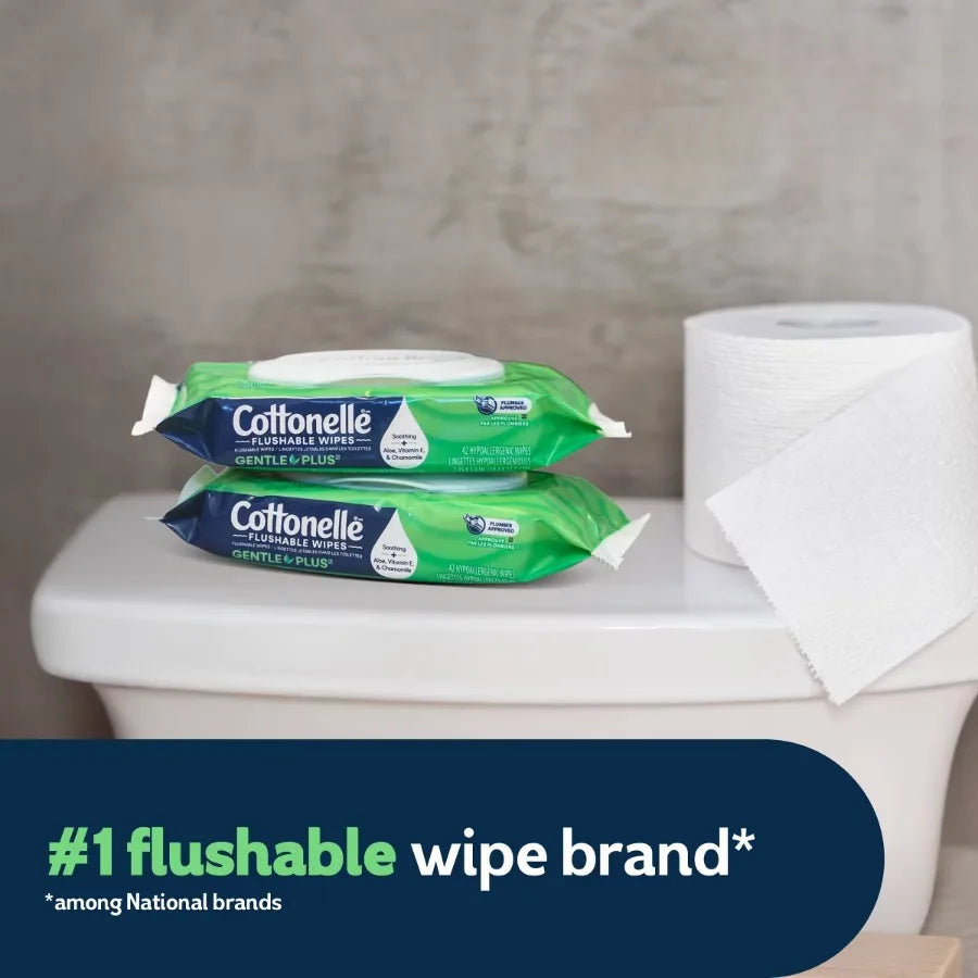 GentlePlus Flushable Wipes - 2pk/42ct