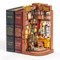 Rolife Wooden 3D Puzzle Silent Corner Study DIY Book Nook Kit Wood Bookends Model Building Kit with LED Light for Bookshelf Decor Gift for Book Lover Adult