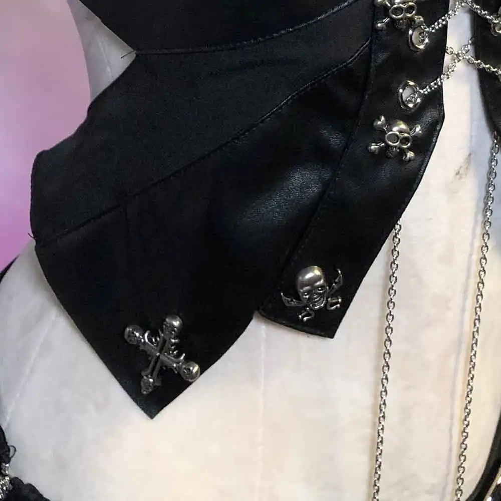 Women's Y2K Goth Top Emo Clothing Gothic Boho Cross Punk Rock Tank Skull Bra Grunge T-Shirt for Teens Rave Festival Wear