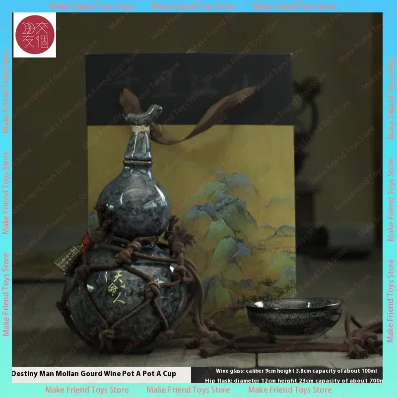 800ml Wukong Bottle Gourd Ceramic Cup Destiny Of Heaven Net Bag Wine Gourd Set Diagonally Across The Hot Water Kettle Ancient