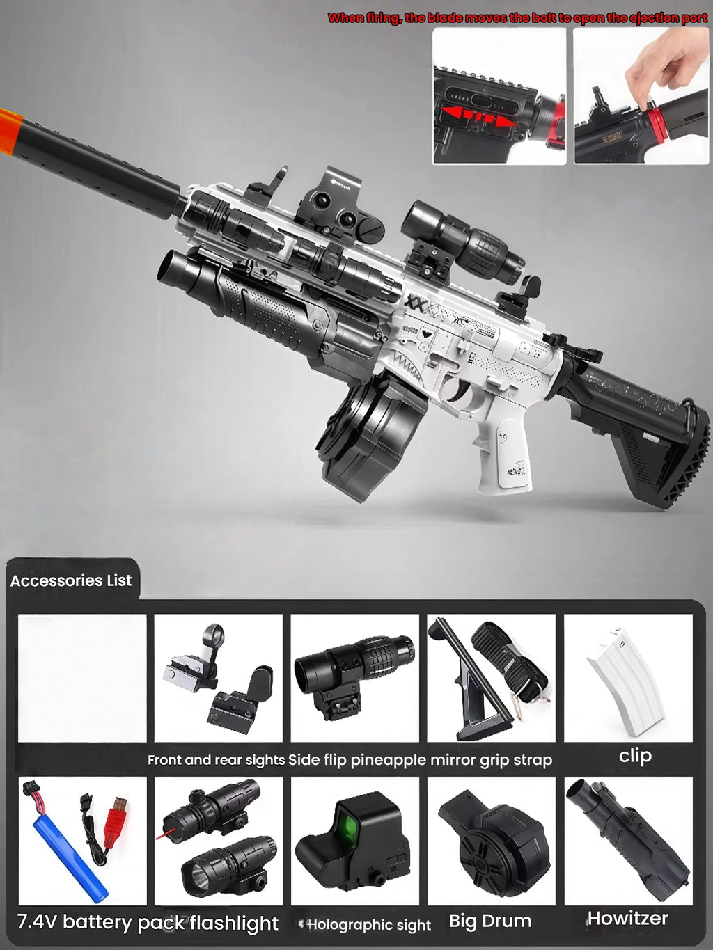 Large Gel Splatter Blaster for Orbeez, Suitable for Backyard Fun and Outdoor Team Shooting Games, 416 Full Configuration