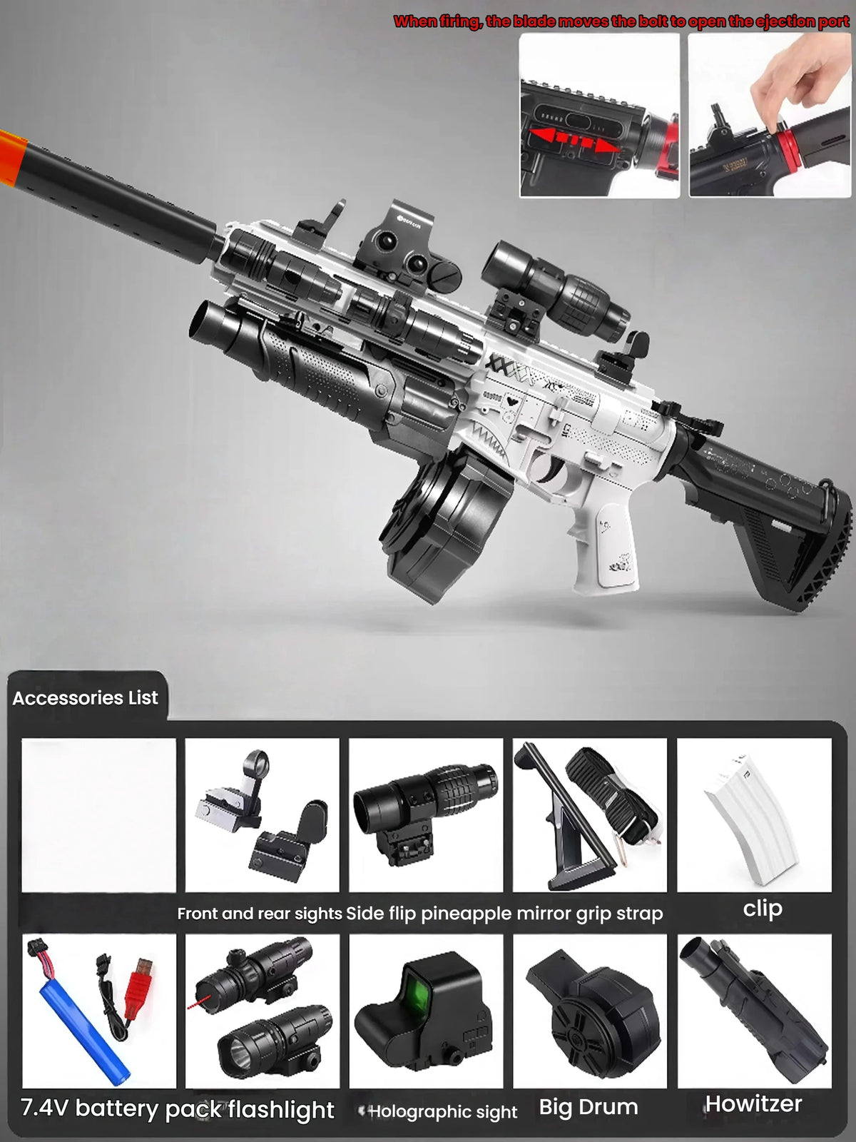 Large Gel Splatter Blaster for Orbeez, Suitable for Backyard Fun and Outdoor Team Shooting Games, 416 Full Configuration
