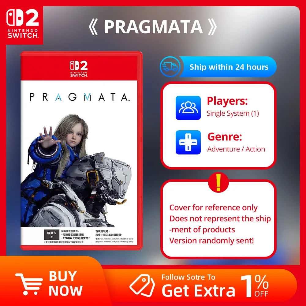 Nintendo Switch 2 Game - PRAGMATA -Games Physical Cartridge Support TV Tabletop Handheld Mode