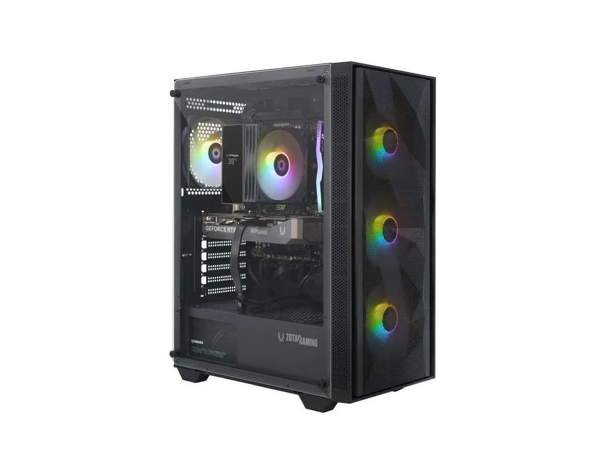 Zotac GAMING MEK AI-Enhanced Gaming PC Desktop Computer - NVIDIA GeForce RTX 5060, AMD Ryzen 5 5500 4.2GHz, 16GB RGB DDR4, 1TB NVME M.2 SSD, 650W 80+ GOLD PSU, WiFi 6E, Windows 11 Home